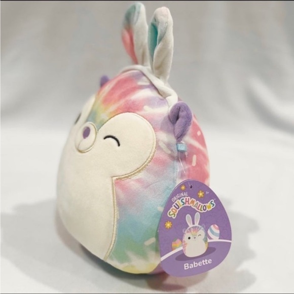 Babette Hedgehog 8” TieDye Squishmallow Easter Bunny Ears BNWT - Picture 4 of 4